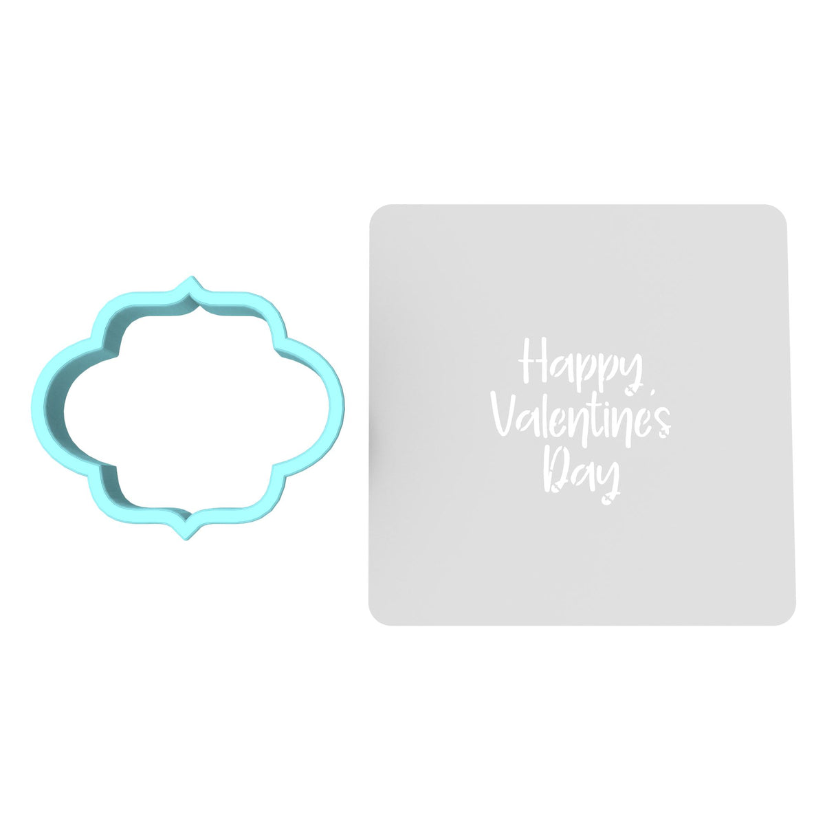 Happy Valentine's Day Plaque Cookie Cutter | Stamp | Stencil