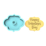 Happy Valentine's Day Plaque Cookie Cutter | Stamp | Stencil