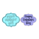 Happy Valentine's Day Plaque Cookie Cutter | Stamp | Stencil