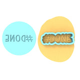 Hashtag Done Cookie Cutter | Stamp | Stencil Wedding / Baby / V Day Cookie Cutter Lady MINI - 2 Inches (5cm) **BUNDLE** Cutter + Debosser 