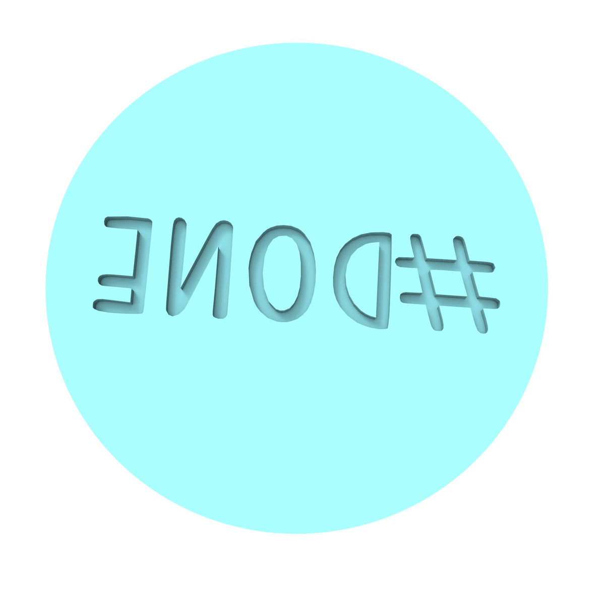 Hashtag Done Cookie Cutter | Stamp | Stencil Wedding / Baby / V Day Cookie Cutter Lady MINI - 2 Inches (5cm) Debosser ONLY 