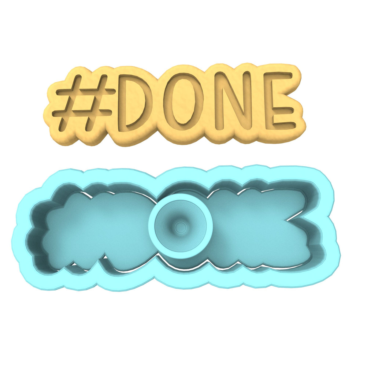 Hashtag Done Cookie Cutter | Stamp | Stencil Wedding / Baby / V Day Cookie Cutter Lady 