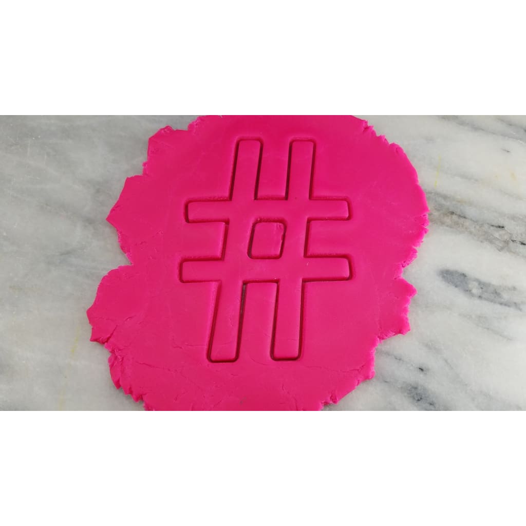 Hashtag Pound Sign Cookie Cutter  Stamp & Outline #2