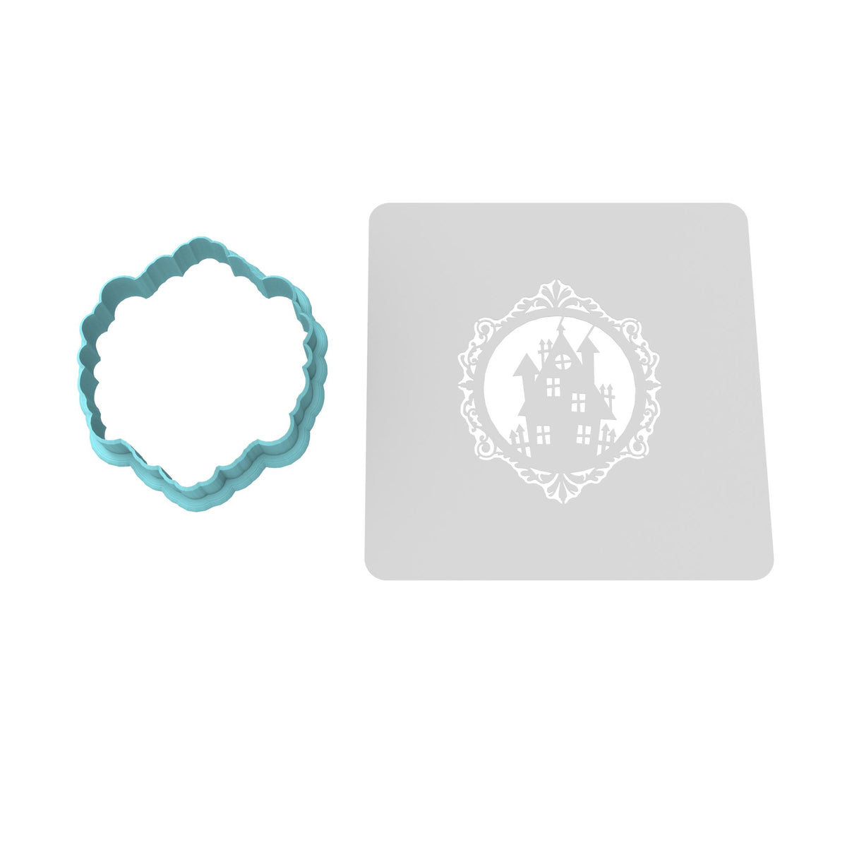 Haunted House Frame Cookie Cutter | Stamp | Stencil #1