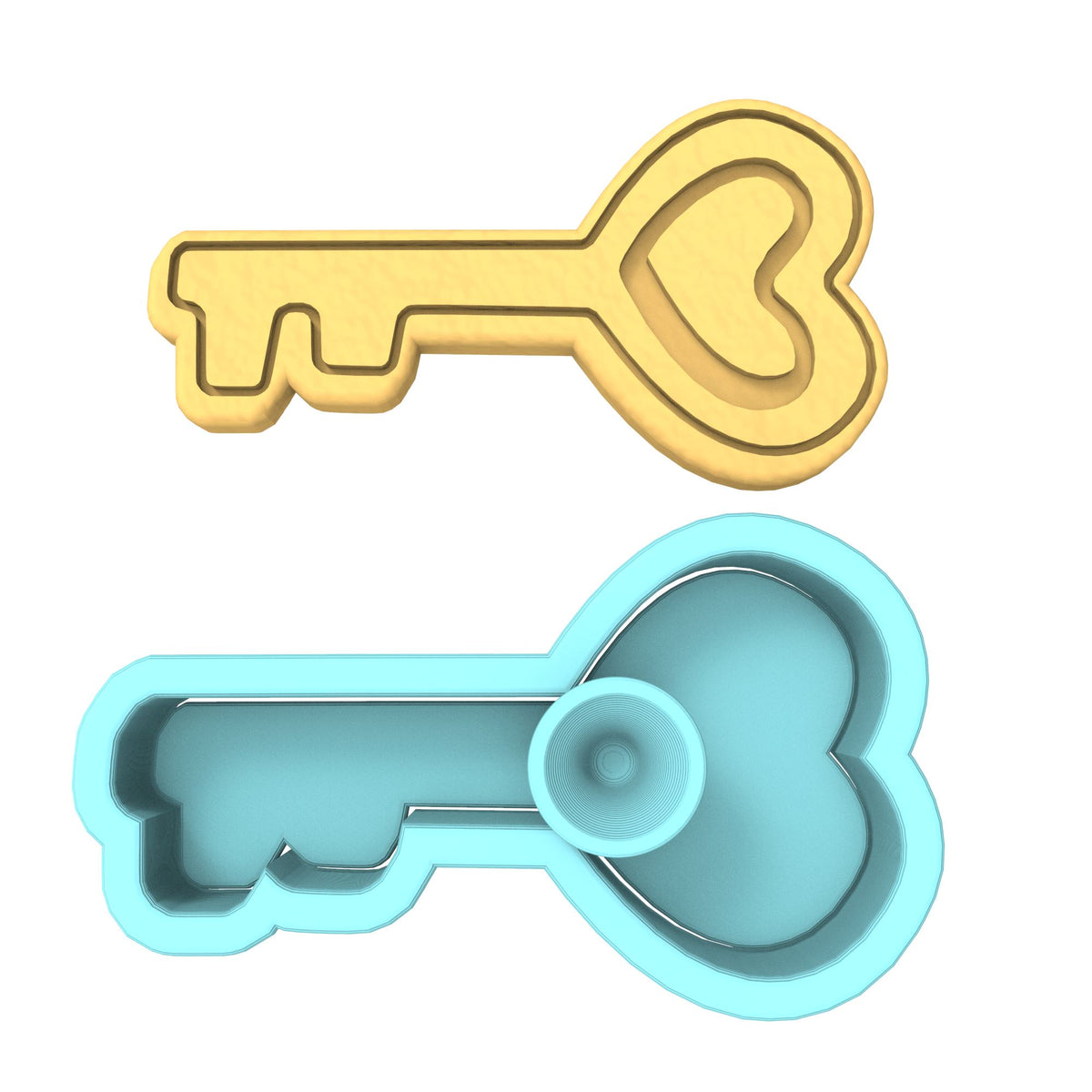 Heart Key Cookie Cutter | Stamp | Stencil Wedding / Baby / V Day Cookie Cutter Lady 