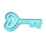 Heart Key Cookie Cutter | Stamp | Stencil Wedding / Baby / V Day Cookie Cutter Lady MINI - 2 Inches (5cm) Stamp ONLY 
