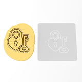 Heart Lock and Key Cookie Cutter | Stamp | Stencil Wedding / Baby / V Day Cookie Cutter Lady 