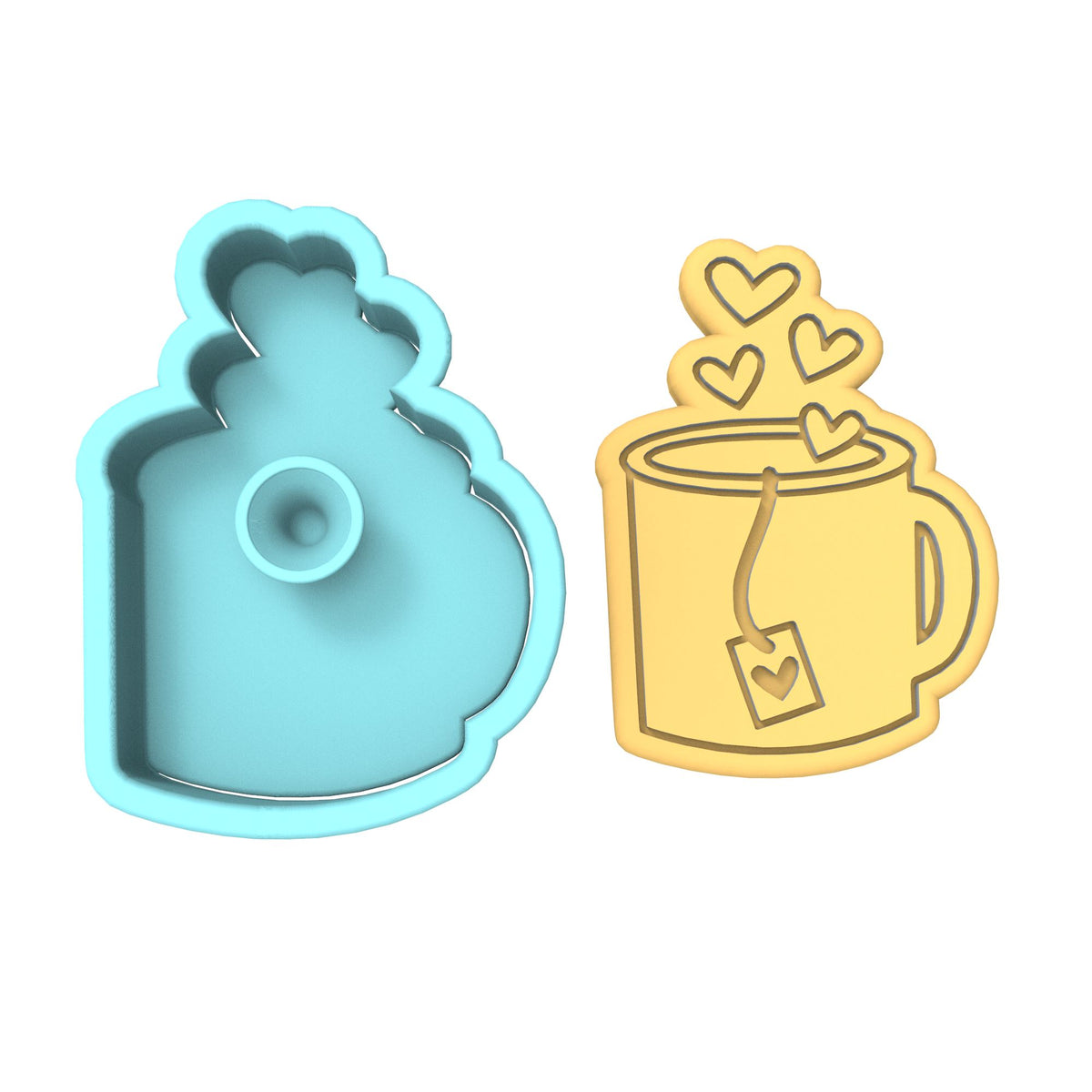 Heart Mug Cookie Cutter | Stamp | Stencil Wedding / Baby / V Day Cookie Cutter Lady 