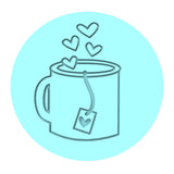 Heart Mug Cookie Cutter | Stamp | Stencil Wedding / Baby / V Day Cookie Cutter Lady MINI - 2 Inches (5cm) Debosser ONLY 