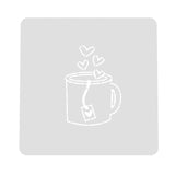 Heart Mug Cookie Cutter | Stamp | Stencil Wedding / Baby / V Day Cookie Cutter Lady MINI - 2 Inches (5cm) Stencil ONLY 