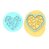 Heart of Hearts Cookie Cutter | Stamp | Stencil #1 Wedding / Baby / V Day Cookie Cutter Lady MINI - 2 Inches (5cm) **BUNDLE** Cutter + Debosser 