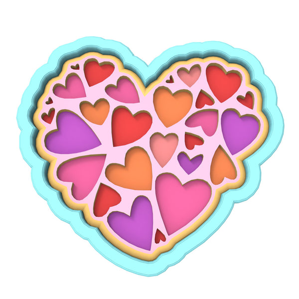 Heart of Hearts Cookie Cutter | Stamp | Stencil #1 Wedding / Baby / V Day Cookie Cutter Lady 