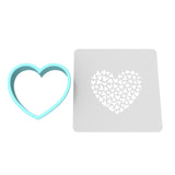 Heart of Hearts Cookie Cutter | Stamp | Stencil #2/B Wedding / Baby / V Day Cookie Cutter Lady MINI - 2 Inches (5cm) **BUNDLE** Cutter + Stencil 