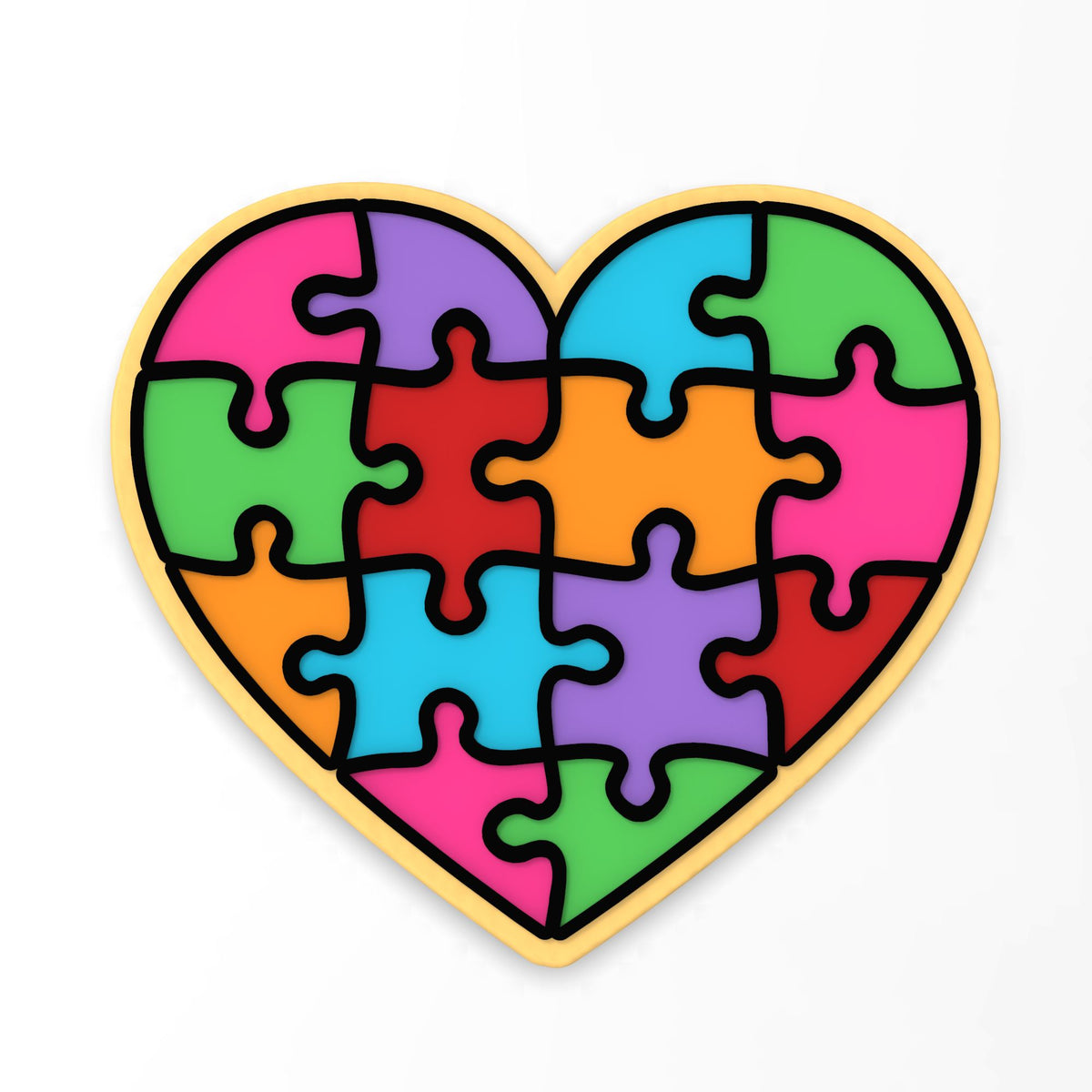 Heart Puzzle Cookie Cutter | Stamp | Stencil #1