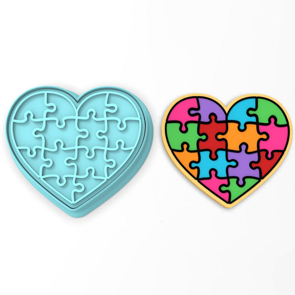 Heart Puzzle Cookie Cutter | Stamp | Stencil #1