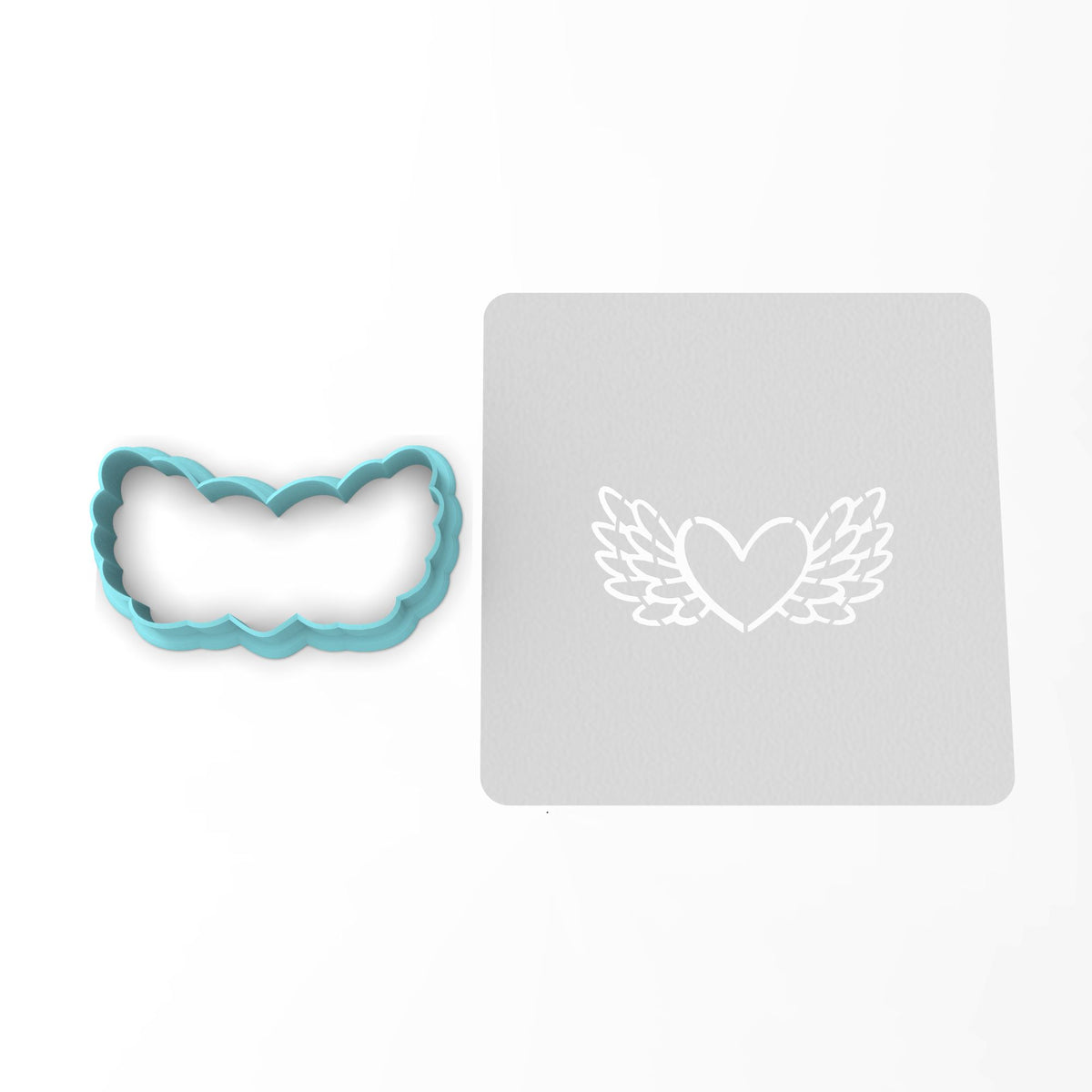 Heart with Wings Cookie Cutter | Stamp | Stencil Wedding / Baby / V Day Cookie Cutter Lady 
