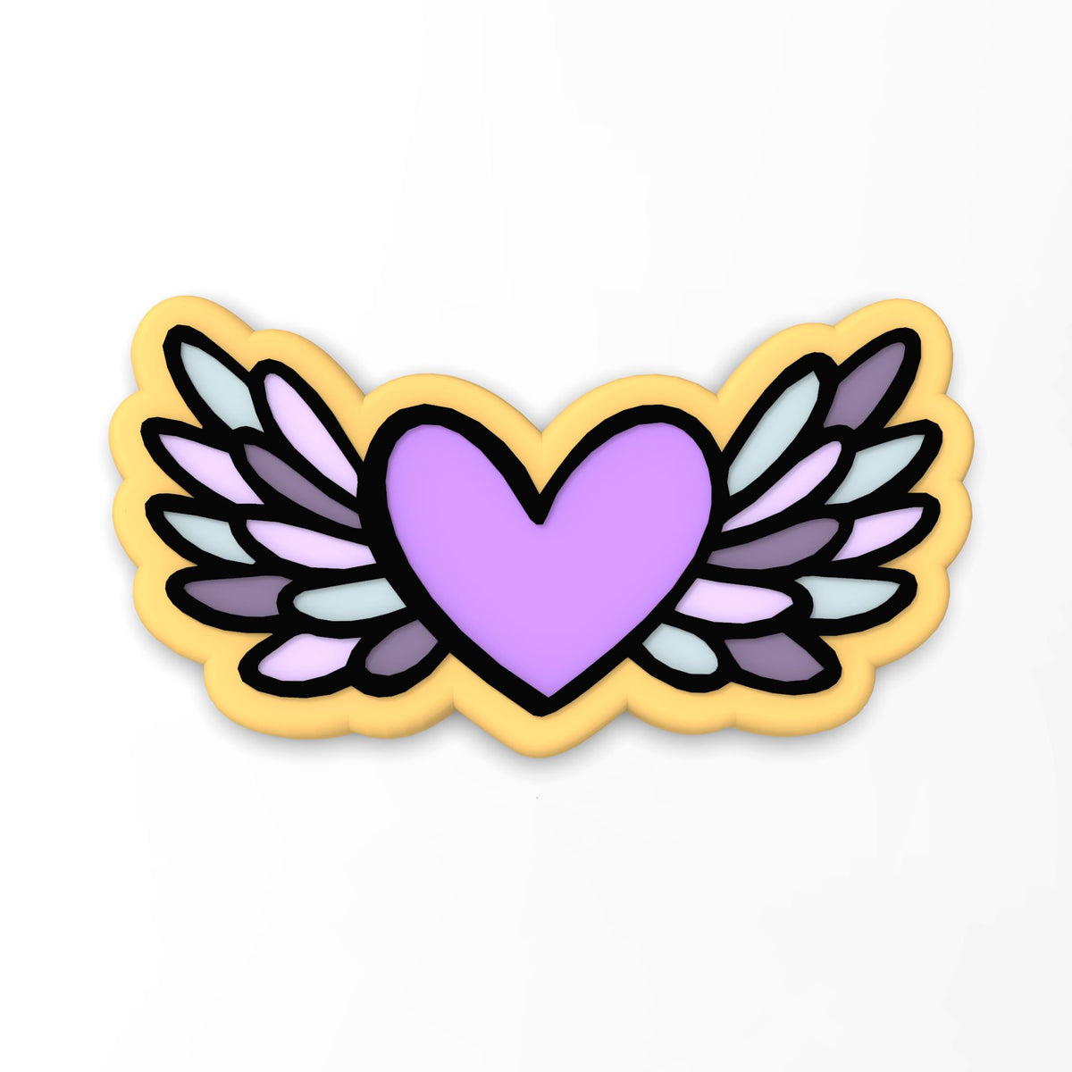 Heart with Wings Cookie Cutter | Stamp | Stencil