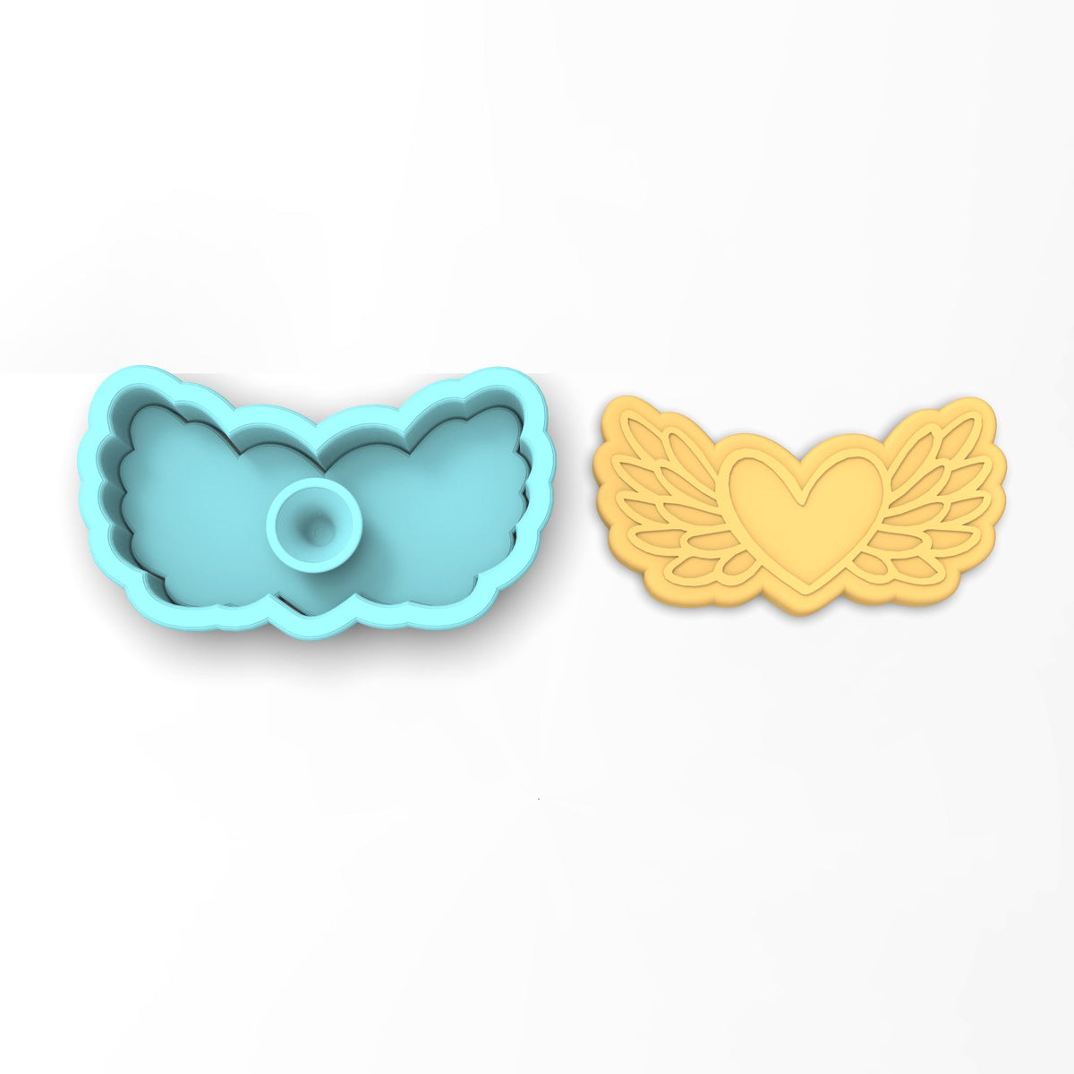 Heart with Wings Cookie Cutter | Stamp | Stencil