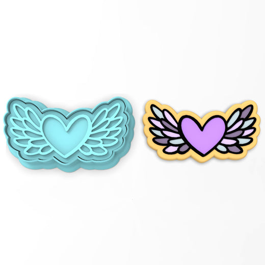 Heart with Wings Cookie Cutter | Stamp | Stencil