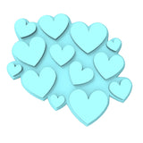 Hearts Scattered Cookie Cutter | Stamp | Stencil #1 Wedding / Baby / V Day Cookie Cutter Lady MINI - 2 Inches (5cm) Stamp ONLY 