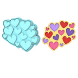 Hearts Scattered Cookie Cutter | Stamp | Stencil #1 Wedding / Baby / V Day Cookie Cutter Lady MINI - 2 Inches (5cm) **BUNDLE** Cutter + Stamp 