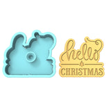 Hello Christmas Cookie Cutter | Stamp | Stencil #1