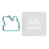 Hello Christmas Cookie Cutter | Stamp | Stencil #1