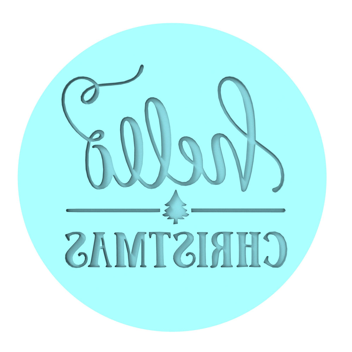 Hello Christmas Cookie Cutter | Stamp | Stencil #1 Xmas / Winter / NYE Cookie Cutter Lady MINI - 2 Inches (5cm) Debosser ONLY 
