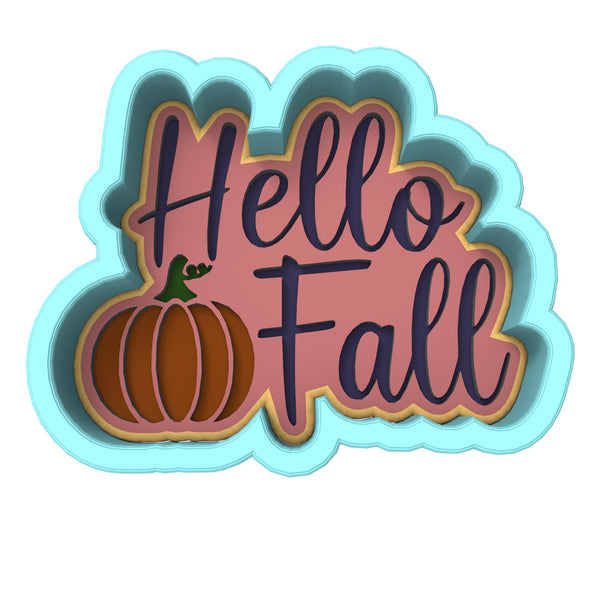 Hello Fall Cookie Cutter | Stamp | Stencil #2