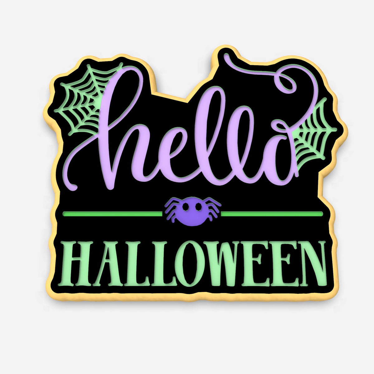 Hello Halloween Cookie Cutter | Stamp | Stencil #1