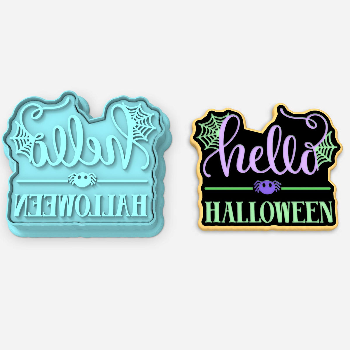 Hello Halloween Cookie Cutter | Stamp | Stencil #1