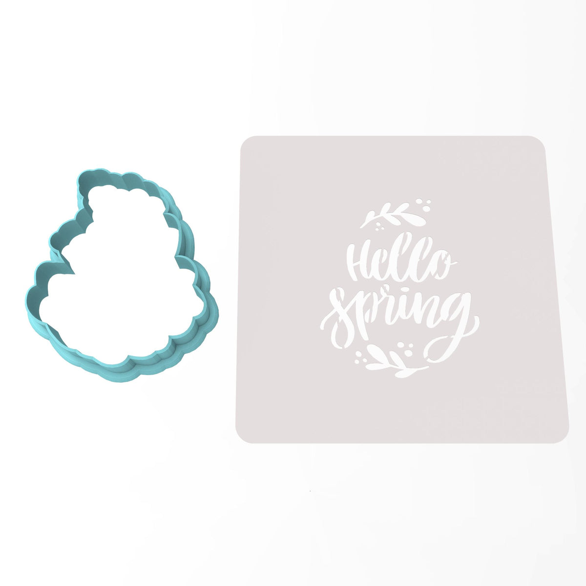 Hello Spring Cookie Cutter | Stamp | Stencil #1