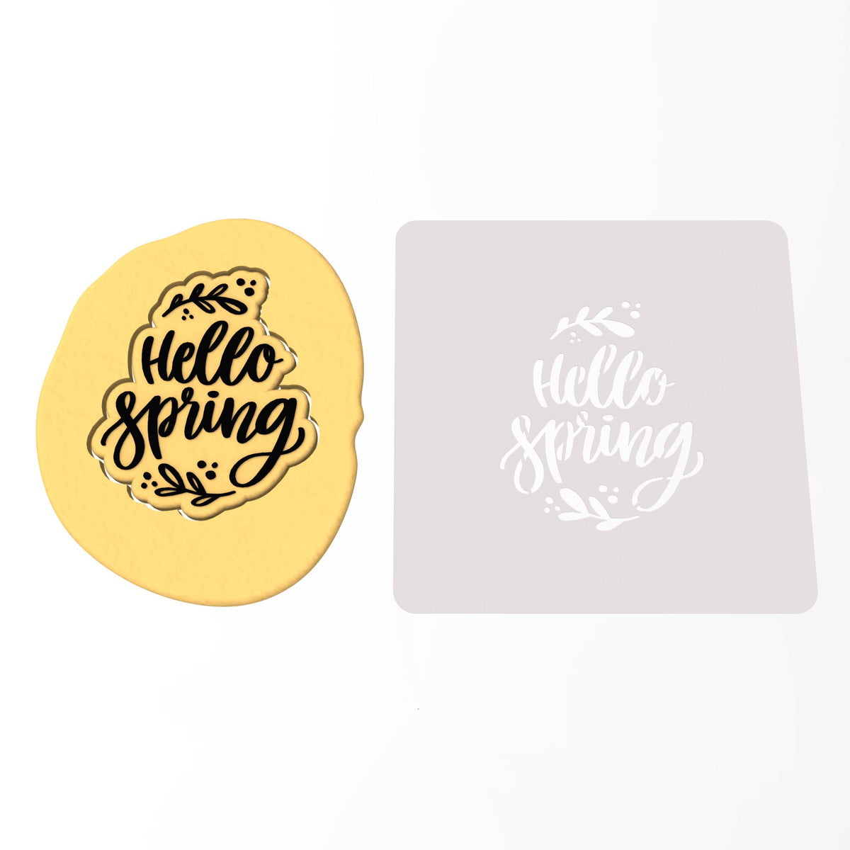 Hello Spring Cookie Cutter | Stamp | Stencil #1