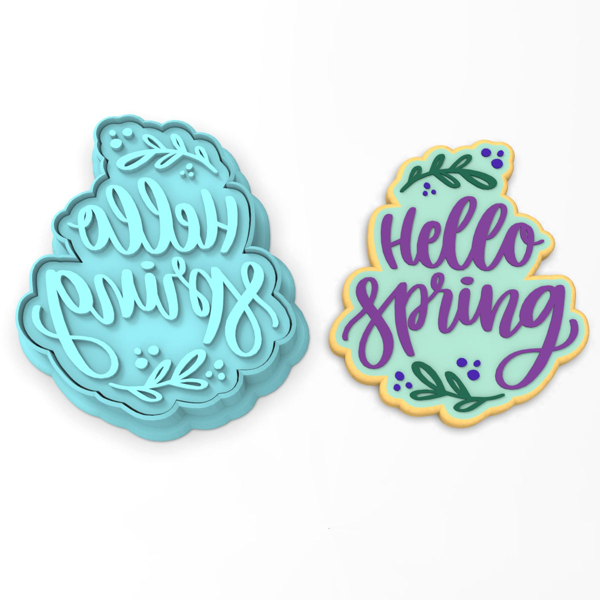 Hello Spring Cookie Cutter | Stamp | Stencil #1