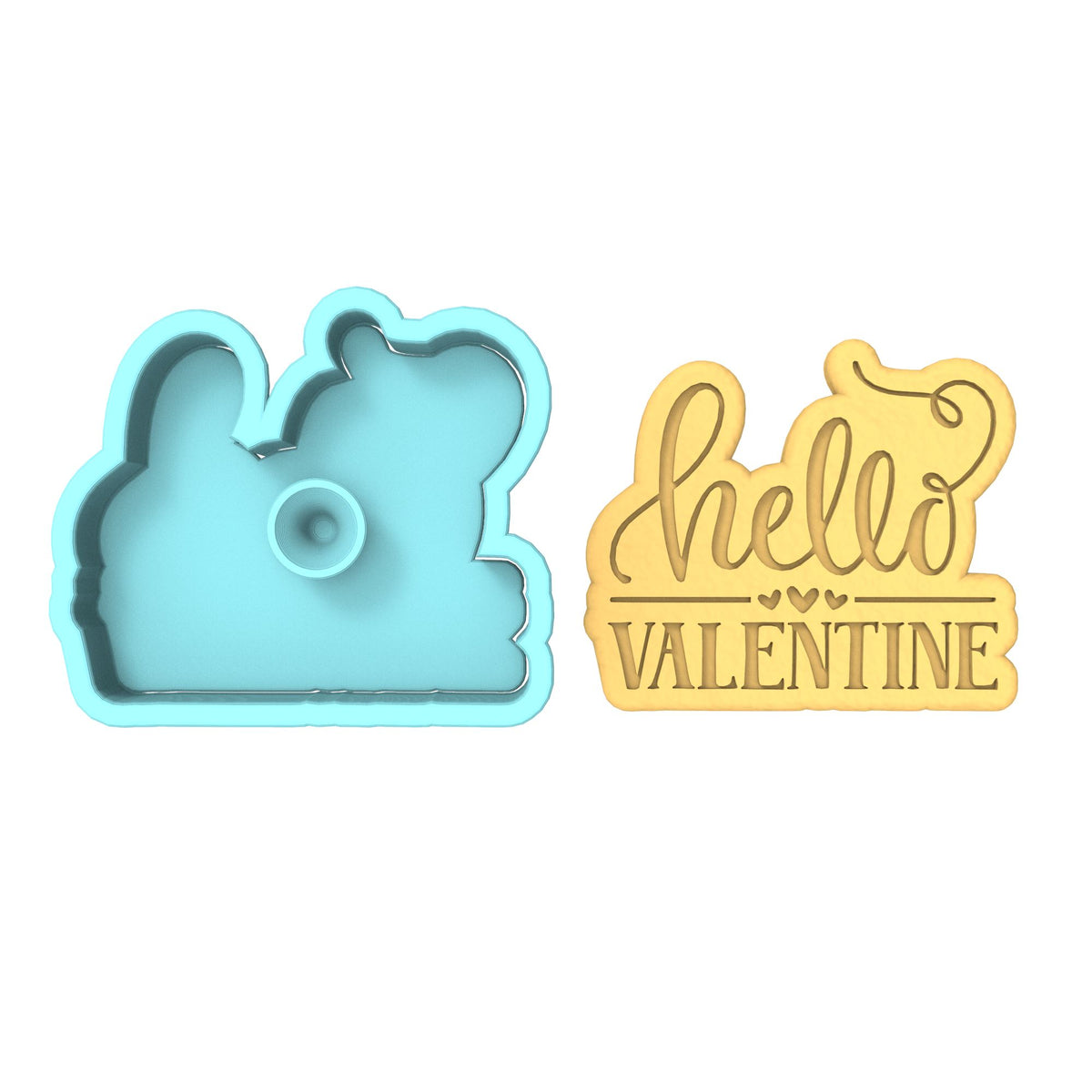 Hello Valentine Cookie Cutter | Stamp | Stencil #1 Wedding / Baby / V Day Cookie Cutter Lady 