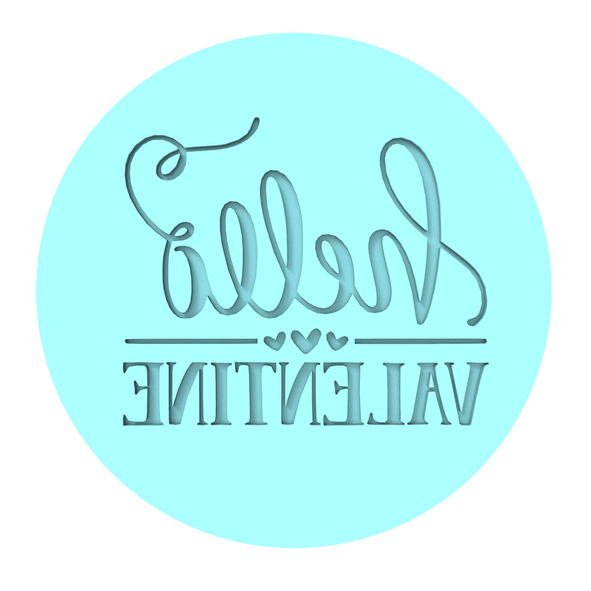 Hello Valentine Cookie Cutter | Stamp | Stencil #1 Wedding / Baby / V Day Cookie Cutter Lady MINI - 2 Inches (5cm) Debosser ONLY 