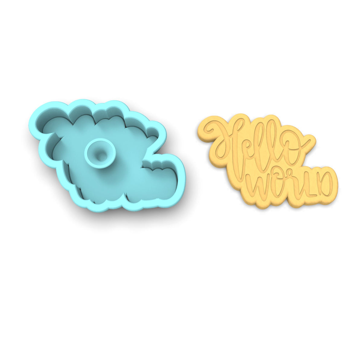 Hello World Cookie Cutter | Stamp | Stencil #1