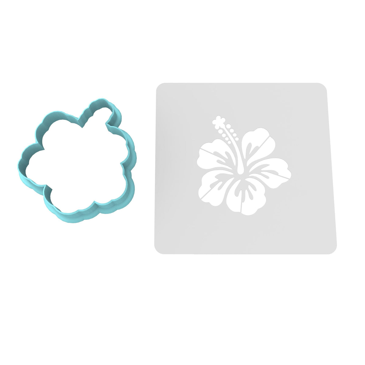 Hibiscus Cookie Cutter  Outline & Stamp #2