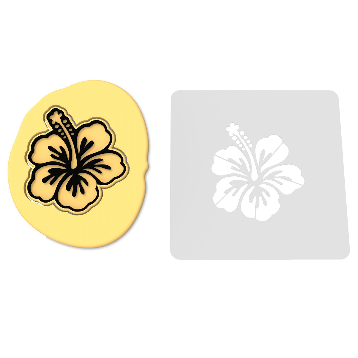 Hibiscus Cookie Cutter  Outline & Stamp #2