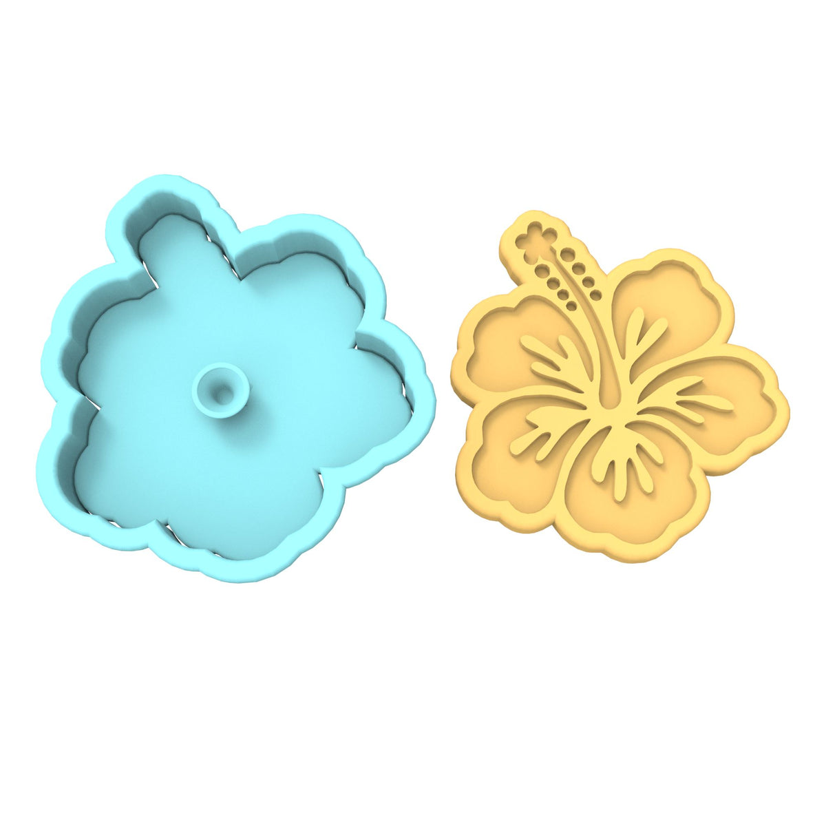 Hibiscus Cookie Cutter  Outline & Stamp #2