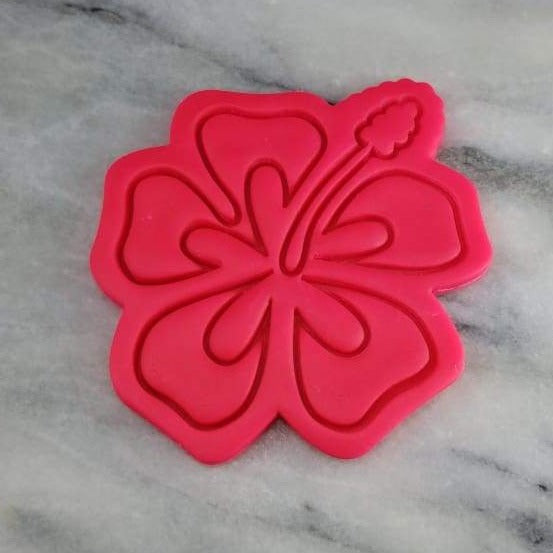 Hibiscus Cookie Cutter  Outline & Stamp