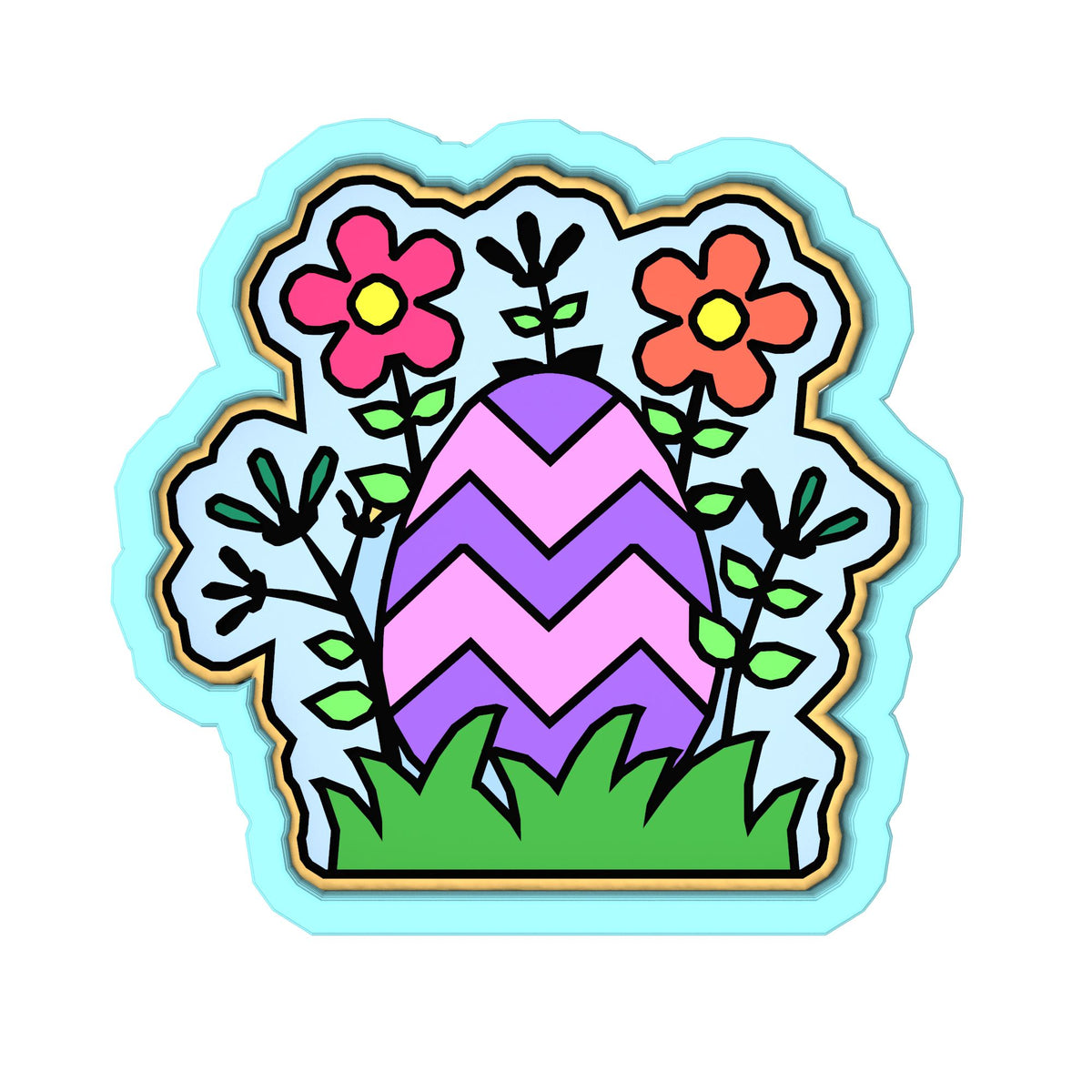 Hidden Easter Egg Cookie Cutter  Stamp & Outline #1