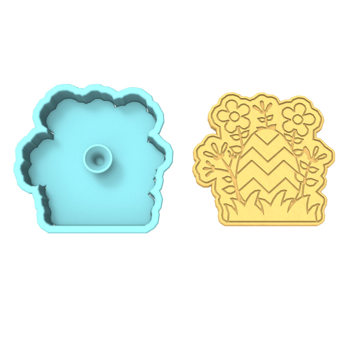 Hidden Easter Egg Cookie Cutter  Stamp & Outline #1