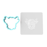 Highland Cow Cookie Cutter | Stamp | Stencil #1