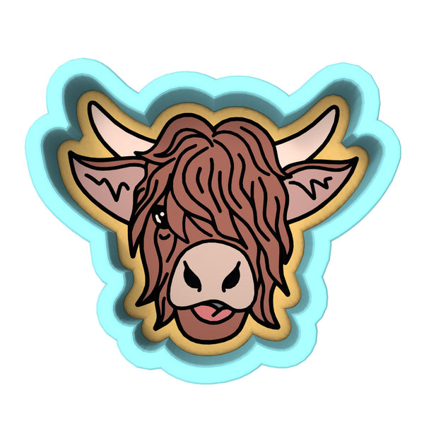 Highland Cow Cookie Cutter | Stamp | Stencil #1