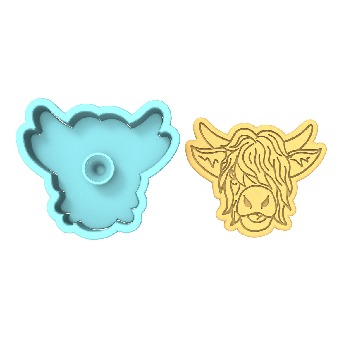 Highland Cow Cookie Cutter | Stamp | Stencil #1