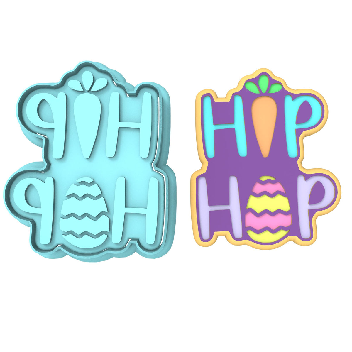 Hip Hop Cookie Cutter | Stamp | Stencil #1 Animals & Dinosaurs Cookie Cutter Lady MINI - 2 Inches (5cm) **BUNDLE** Cutter + Stamp 