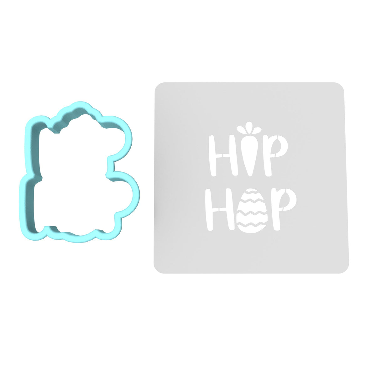 Hip Hop Cookie Cutter | Stamp | Stencil #1 Animals & Dinosaurs Cookie Cutter Lady MINI - 2 Inches (5cm) **BUNDLE** Cutter + Stencil 