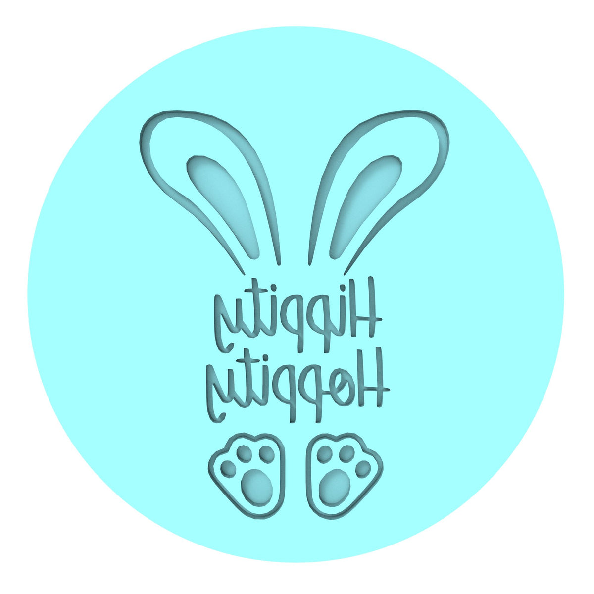 Hippity Hoppity Cookie Cutter | Stamp | Stencil #1 Animals & Dinosaurs Cookie Cutter Lady MINI - 2 Inches (5cm) Debosser ONLY 