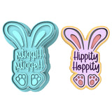 Hippity Hoppity Cookie Cutter | Stamp | Stencil #1 Animals & Dinosaurs Cookie Cutter Lady MINI - 2 Inches (5cm) **BUNDLE** Cutter + Stamp 